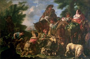 Group of Shepherds with a Horse